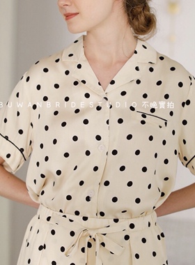 外贸原厂|简直舒服到没谁了 夏季清凉波点人棉贡缎睡衣家居服