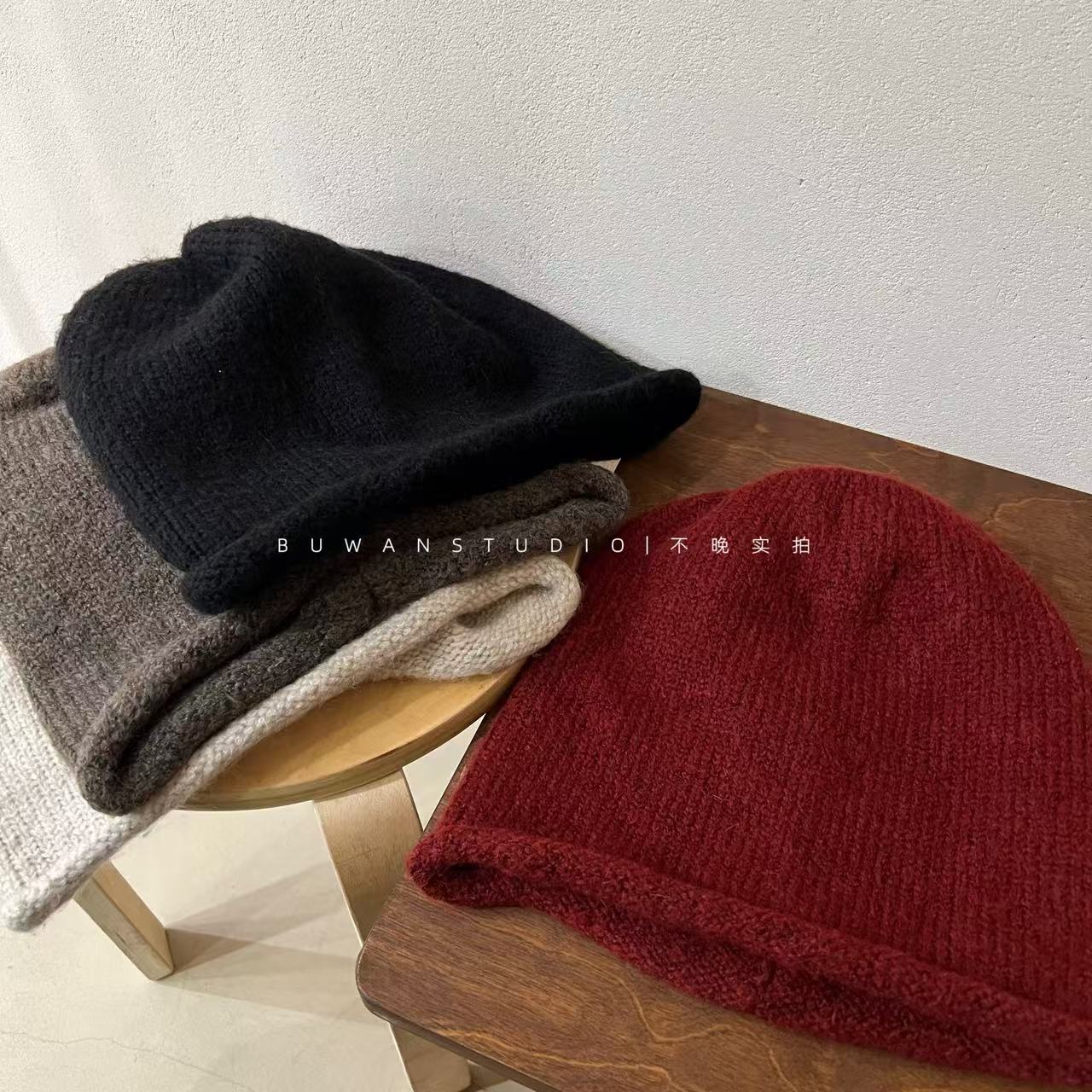 简约百搭大头围显脸小堆堆帽冷帽