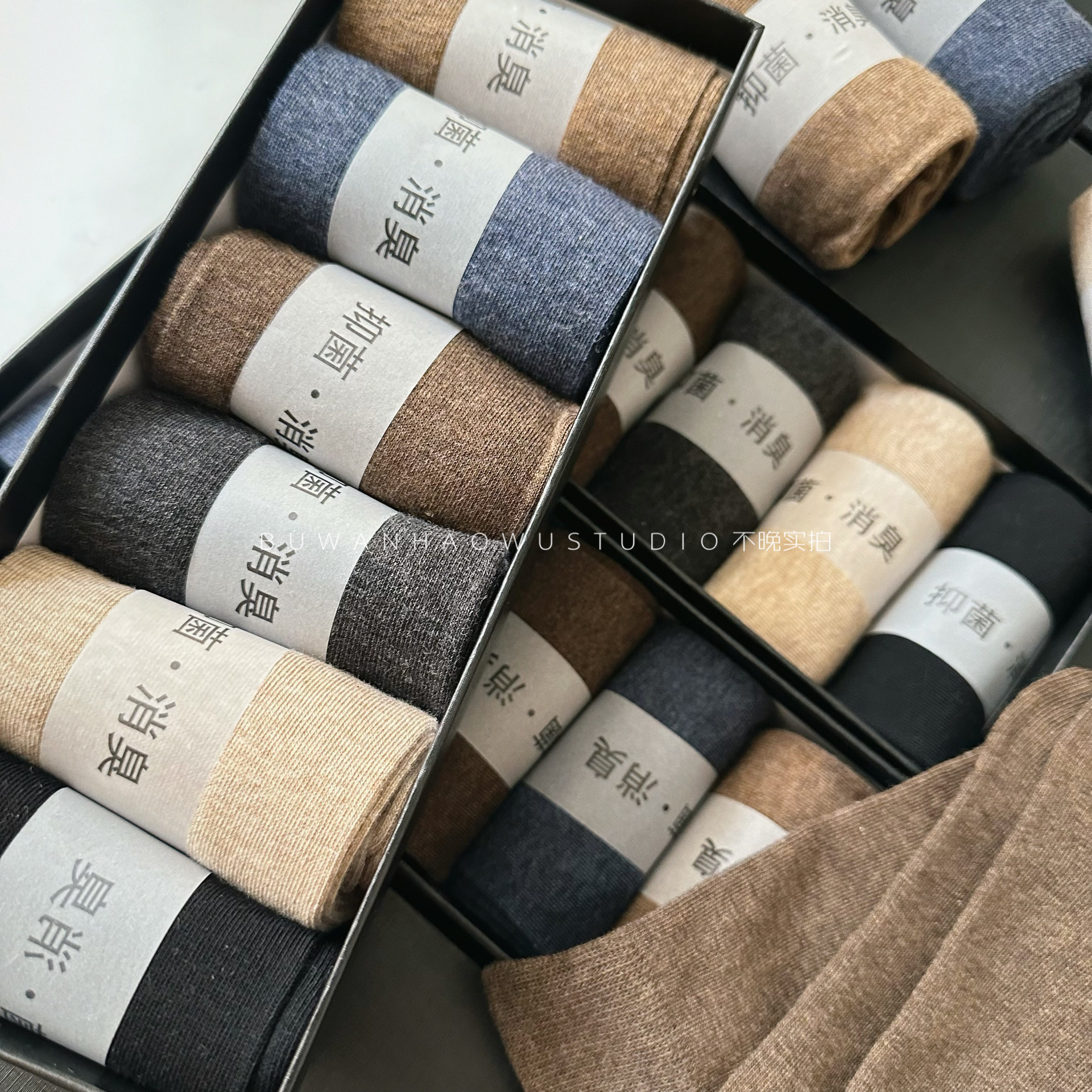 老客户盲入!大猪蹄子会夸!防臭纯棉男袜盒装礼物舒适精梳棉长筒