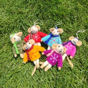 华德福社区店进口纯手工羊毛毡羊毛娃娃 吊件 儿童玩具