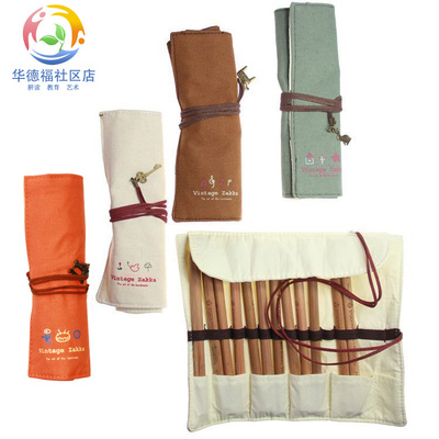 华德福社区店 铅笔收纳袋 布质彩铅笔袋 (可装下16色彩铅)