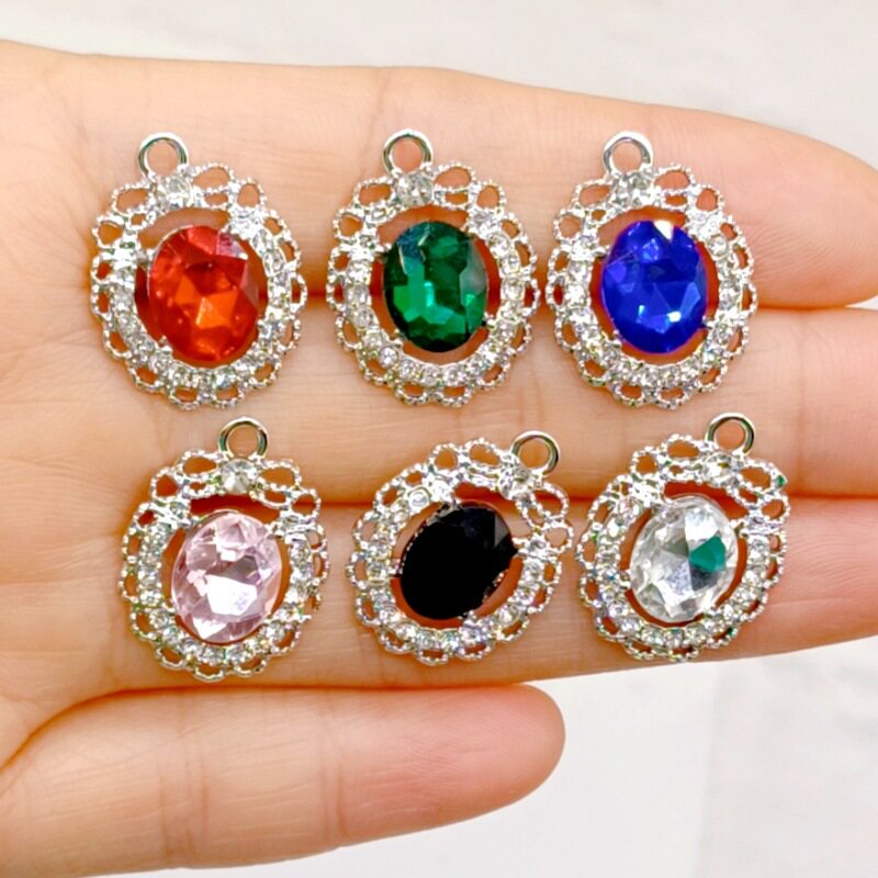 花盘钻扣合金水钻玻璃饰品配件Diy耳环项链发饰配件服装礼盒配件