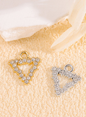 基础几何三角形挂件配饰镶钻吊坠合金配件diy带耳饰手链耳环项链