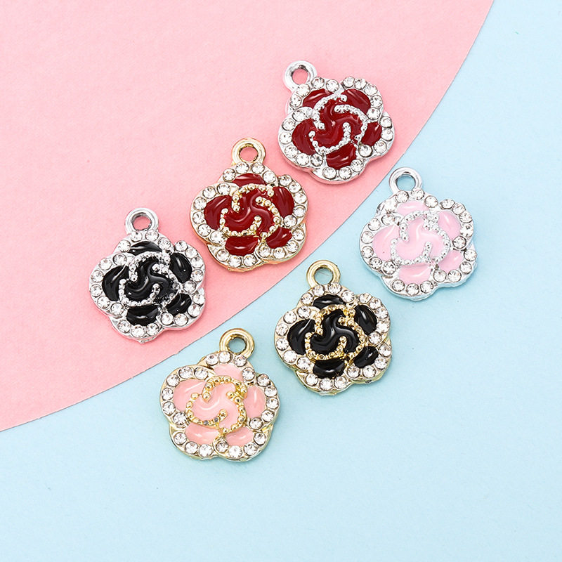 滴油雏菊花朵玫瑰diy配饰挂件合金饰品吊坠小配件钥匙扣材料
