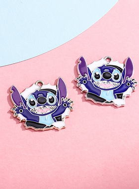 小怪兽挂件配饰史迪仔吊坠卡通滴油合金饰品配件diy手链项链服饰