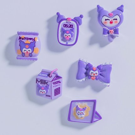 小号库洛米紫色牛奶糖果手机蝴蝶结混款diy童趣手工发夹树脂配件
