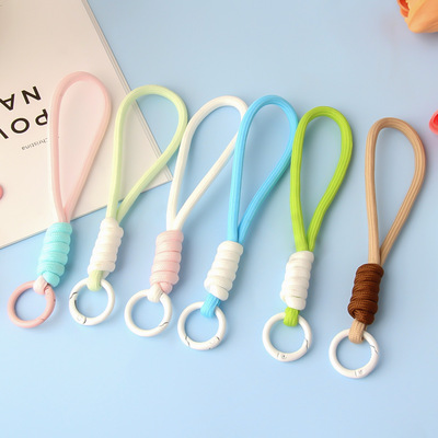 彩色手工涤纶手机挂绳百搭手机链 手机壳挂件小饰品钥匙扣diy配件