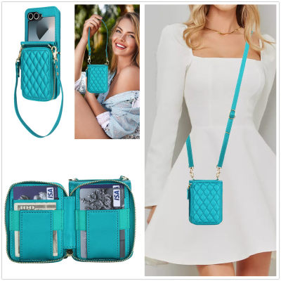 大容量零钱包适用三星zflip7手机壳新款外壳7se小折叠屏flip6保护套flip5斜挎带挂绳galaxyflip4/3高级感皮质