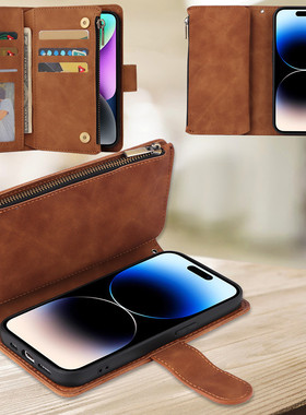 Pixel8新款复古磨砂卡包适用于Google Pixel10 PRO手机壳谷歌9翻盖插卡槽皮套7pro全包防摔9A零钱包9XL保护套