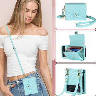 适用于三星zflip4手机壳大容量卡包Galaxy Z Flip6折叠屏zflip7斜拷挂绳高级保护套Flip3欧美zfilp5防摔外壳