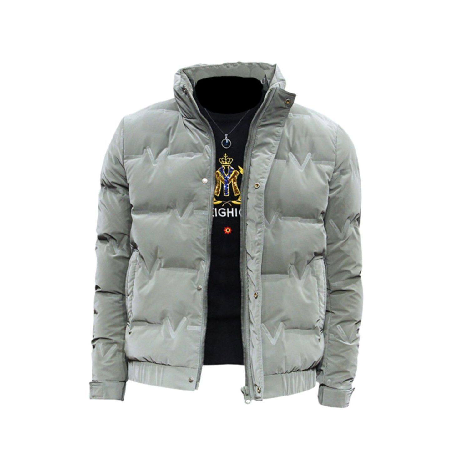 冬季韩版立领男士轻薄修身短款加厚棉服夹克外套潮流款