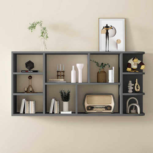 客厅现做挂壁式隔板置物架