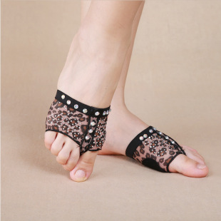 垫套 肚皮舞鞋 练功护脚套鞋 健身运动女 豹纹烫钻脚掌套 子练习鞋