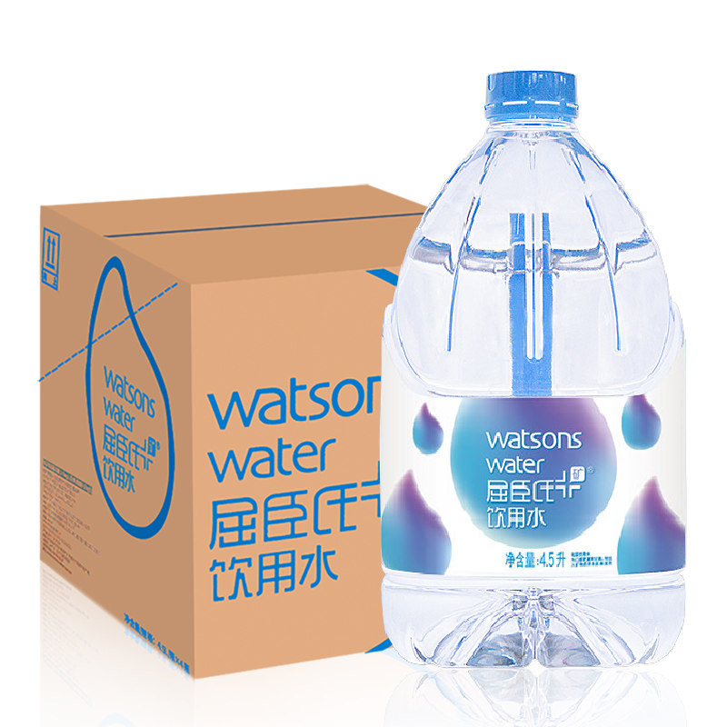 watsons/屈臣氏饮用水 4.5l*4瓶/箱 蒸馏制法蓝瓶北京包邮