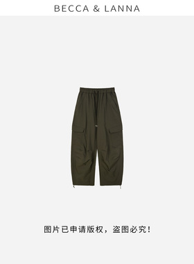【朵姐臻选】D0187 运动轻户外机能轻薄肌理感大口袋束脚工装裤