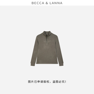 【朵姐甄选】D0265 女士纸片人轻盈半拉链立领羊毛打底上衣