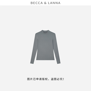 【朵姐臻选】D0211 女士休闲百搭正肩半高领珍珠山羊绒针织衫