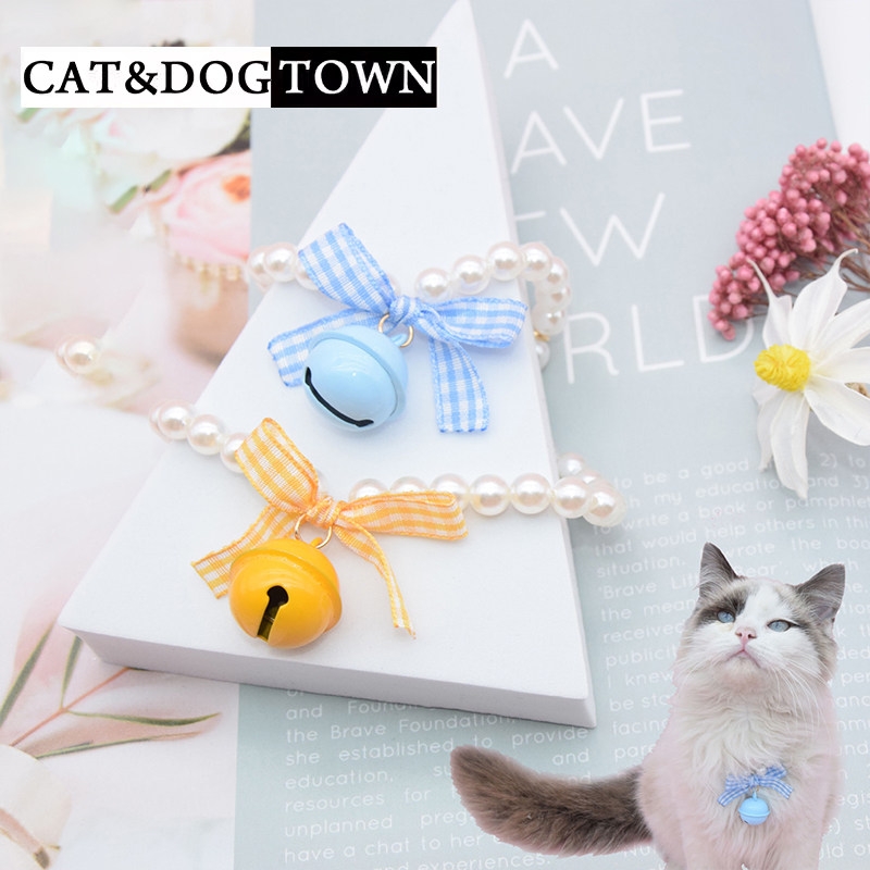 日本猫咪项圈手工编织项链蝴蝶结围脖宠物领结花朵颈圈小狗狗饰品