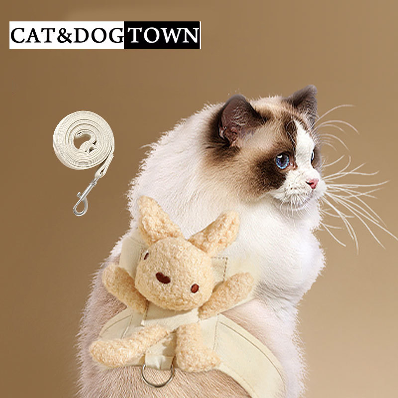 日本猫牵引绳防挣脱猫咪链子工字型胸背带防走失遛猫神器宠物外出