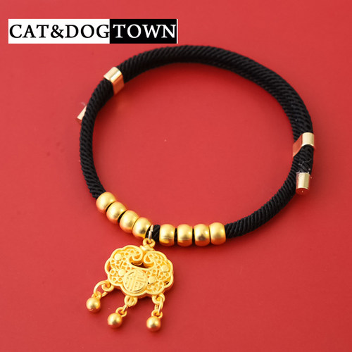 日本宠物长命锁项链无声招财项圈