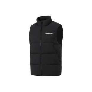 男款 李宁反伍 羽绒马甲 立领品牌LOGO字母车缝线 BADFIVE