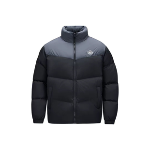 斯凯奇羽绒服男女同款拼色立领棉服保暖防寒情侣休闲短款外套