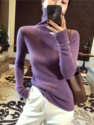 堆堆领秋冬内搭新款紧身打底衫