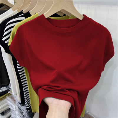 宽松内百搭针织打底衫女上衣薄款