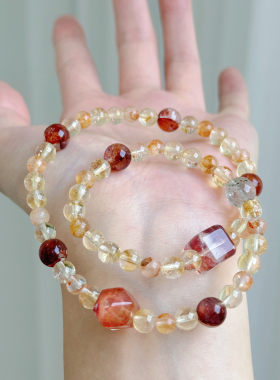 杭州灵隐文创锦鲤胶花双圈水晶手链新中式单圈手串节日饰品礼物