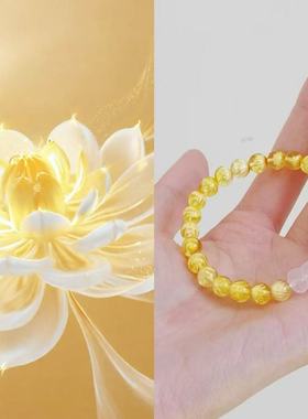 灵隐文创新款并蒂莲花国风手链景区文创金满仓新中式手串3346