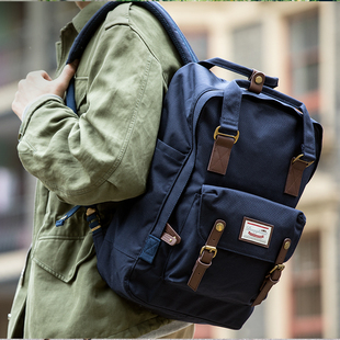 Doughnut 双肩包田鸿杰15寸牛皮尼龙电脑包 20L马卡龙甜甜圈男款