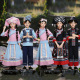 新款 苗族瑶族侗族彝族男女长裙舞蹈服 广西壮族三月三儿童民族服装