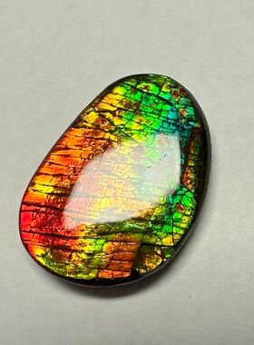 天然加拿大斑彩石七彩带花树脂面裸石