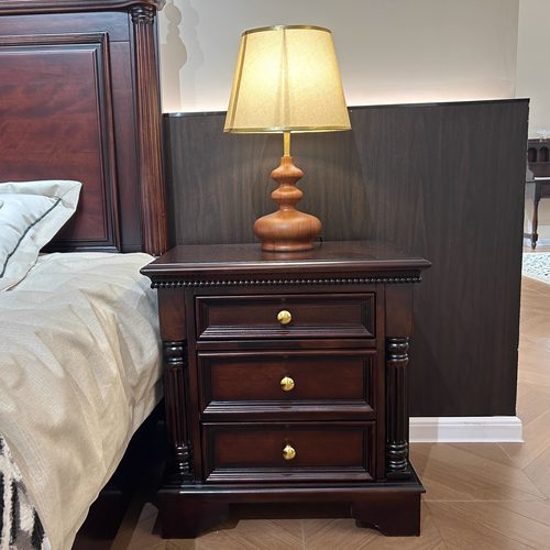 法式中古风实木床头柜储物收纳柜