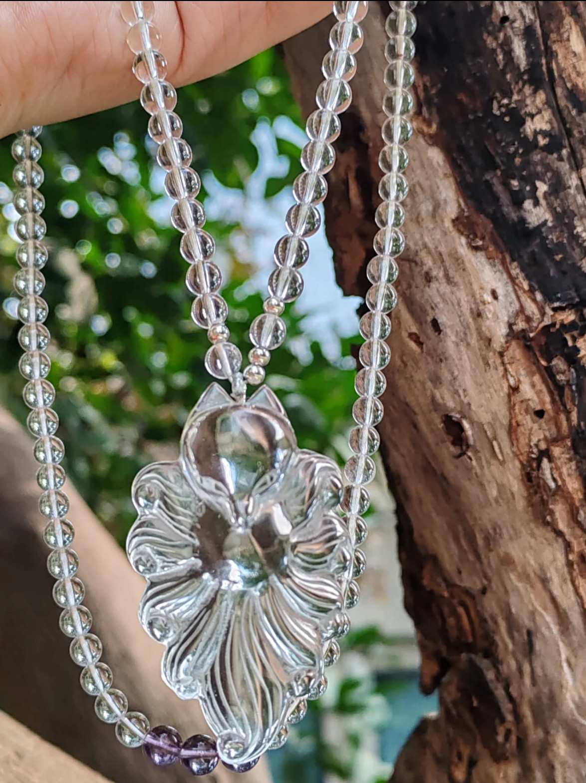 【澈】天然白水晶九尾狐狐狸牌吊坠水晶项链毛衣链（一物一链接）,饰品/流行首饰/时尚饰品新,颈饰,淘宝优惠券,粉丝福利购,淘宝优惠卷