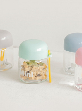 现货~[HaBe]BITEME 迷你耐热便携玻璃杯储存罐 韩国代购