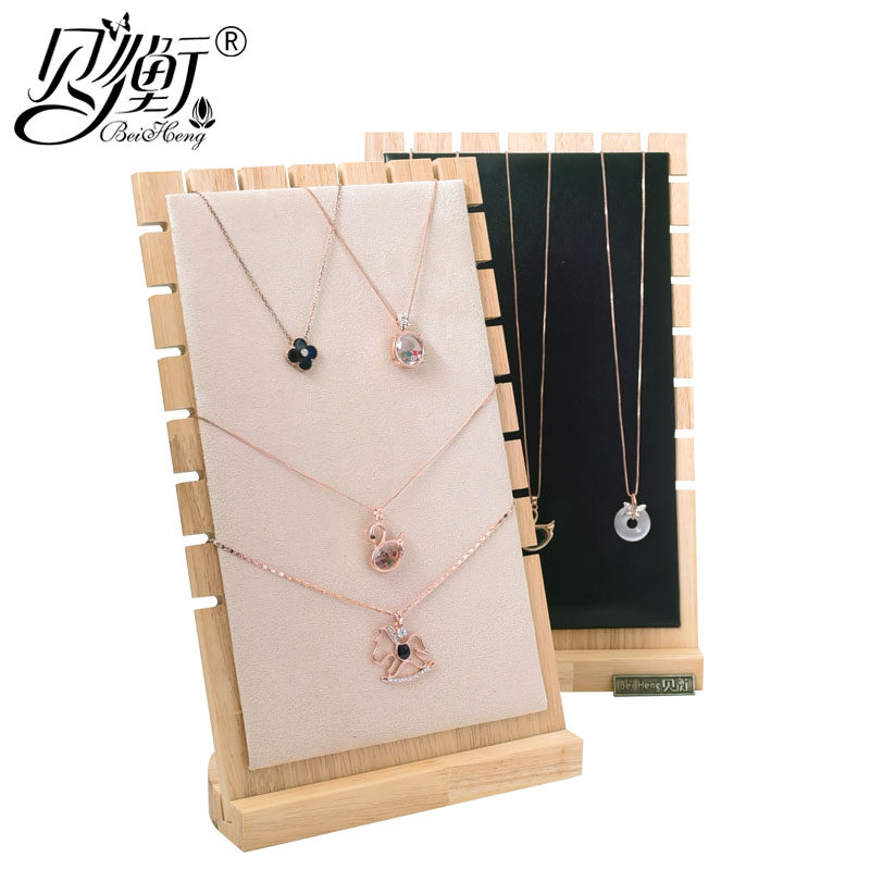 단단한 나무 목걸이 랙 벨벳 쥬얼리 랙 쥬얼리 랙 펜던트 스토리지 랙 가죽 디스플레이 카운터 디스플레이 소품