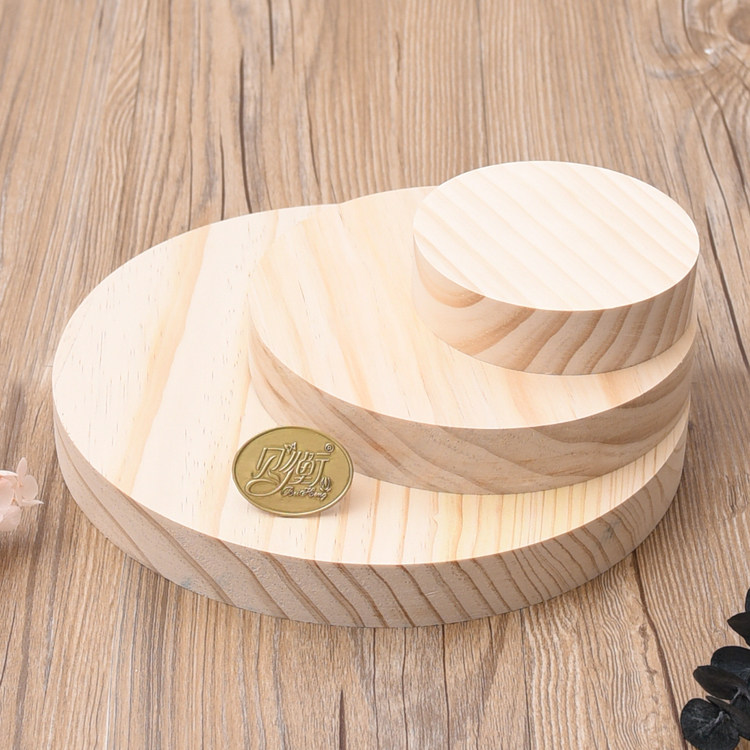로그 라운드 3 피스 조합 세트 단단한 나무 스토리지 랙 쥬얼리 랙 디스플레이 카운터 쥬얼리 디스플레이 테이블 높이 테이블