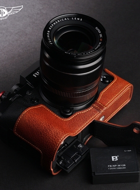 台湾TP 真皮富士XT3皮套 XT2相机包 X-T3手柄半套 复古牛皮保护套