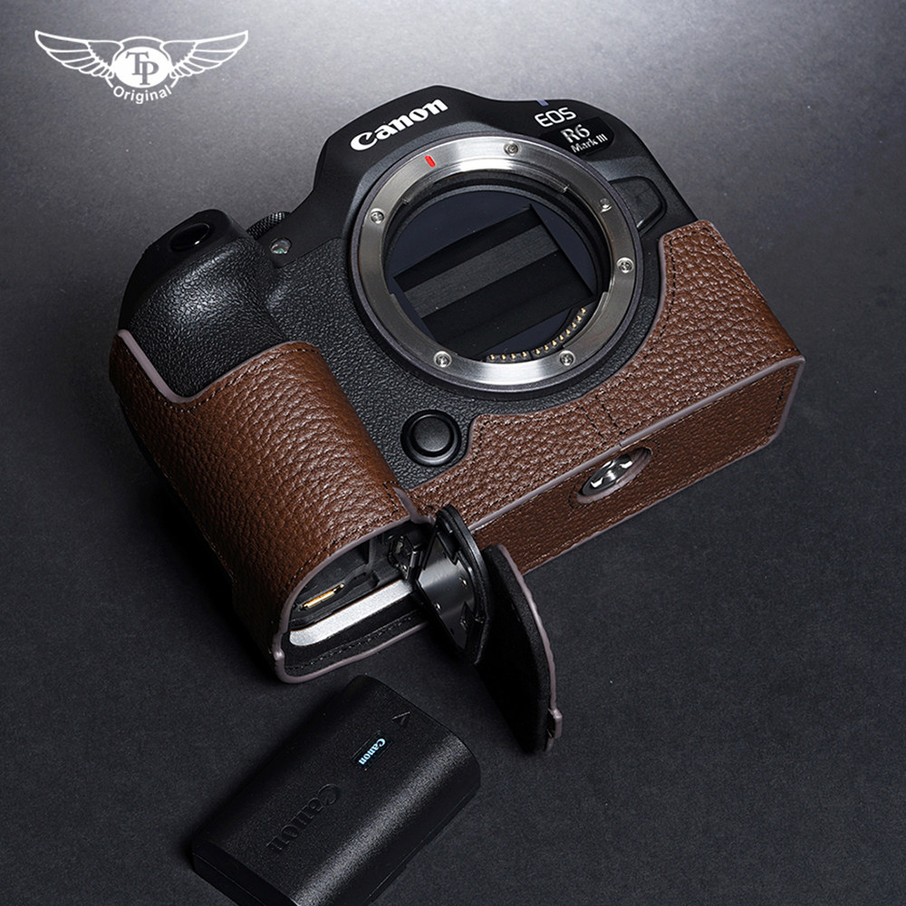 TP原创真皮佳能EOS R5 R6 ii相机包R63皮套R62保护套R52手柄配件