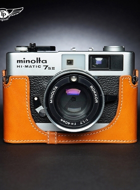 真皮Minotla美能达hi-Matic 7Sii E SD相机包皮套胶片牛皮保护套