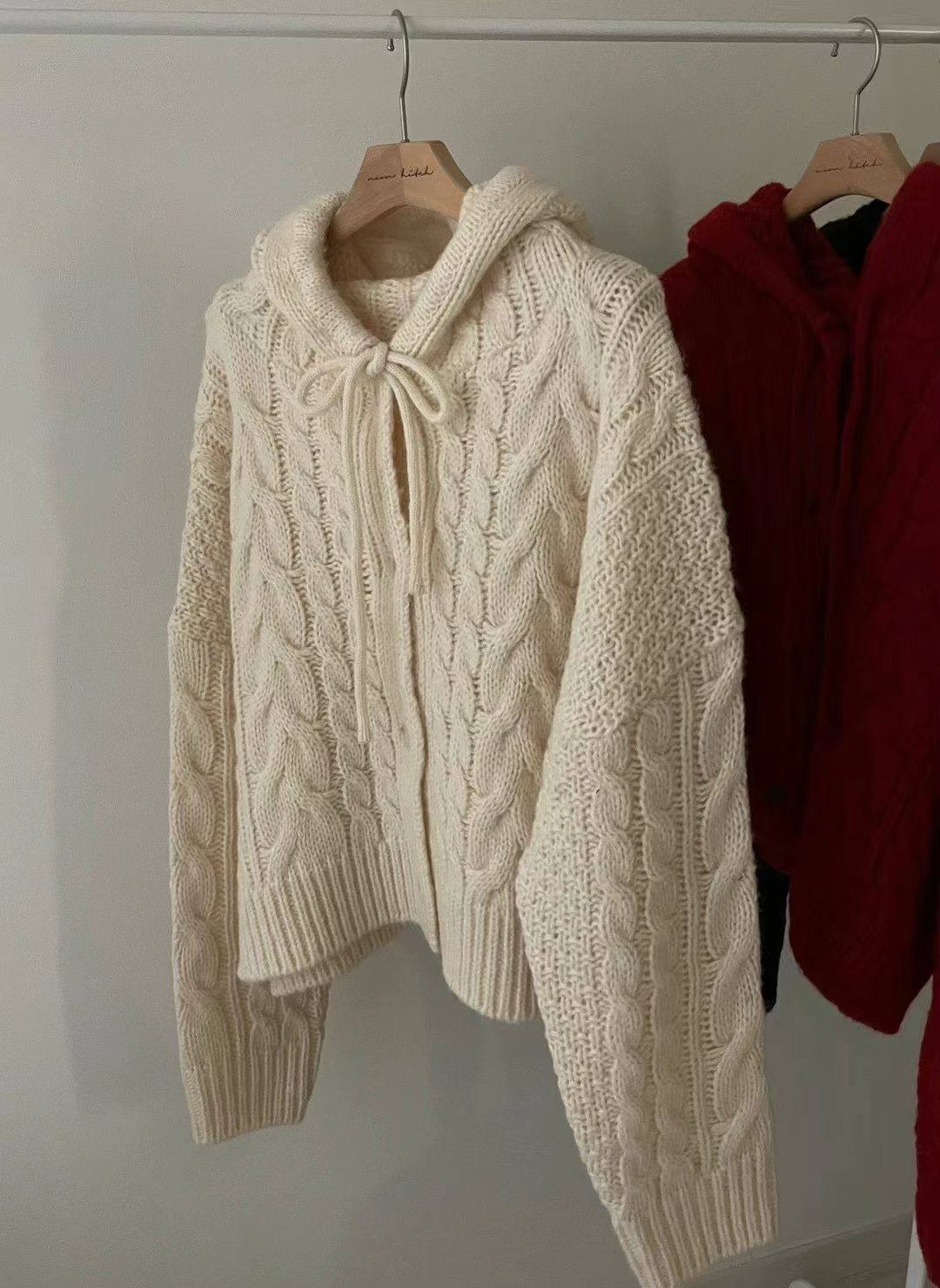 韩国东大门25年春季新款时尚百搭连帽针织开衫女a169