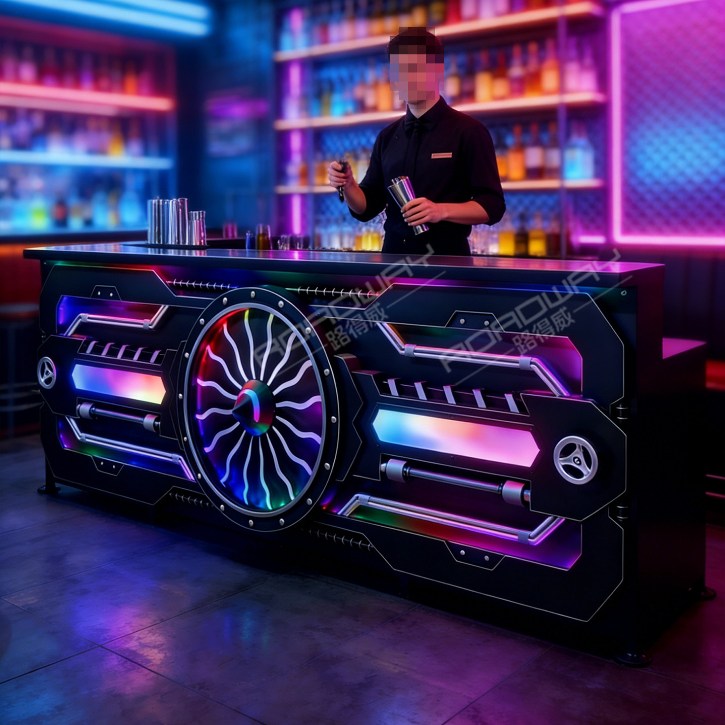 创意复古朋克工业风金属收银台酒吧接待前台烧烤店餐厅铁艺装饰品