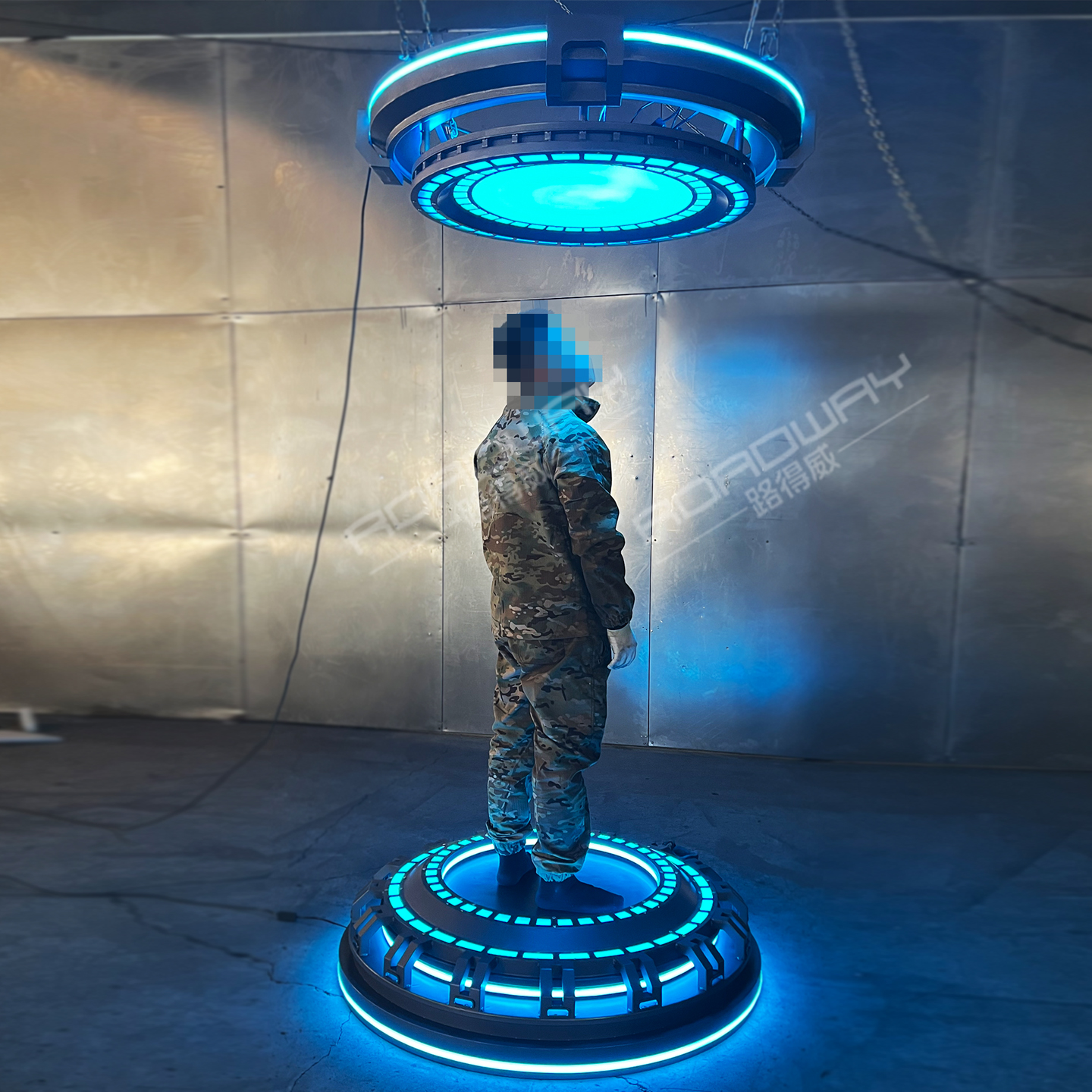 复古未来风赛博发光金属机械装饰