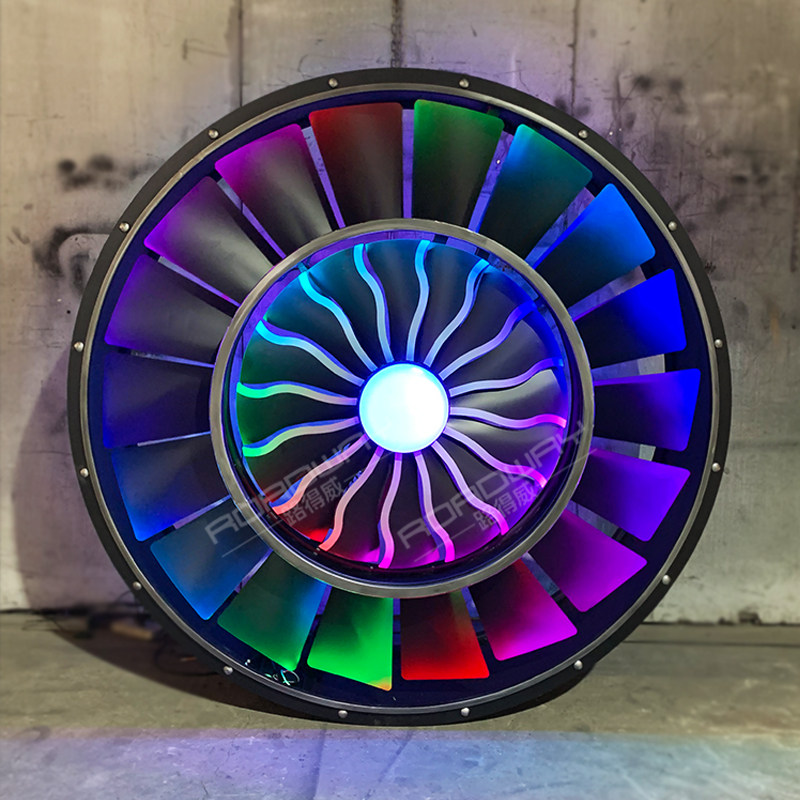 复古工业风酒吧飞机引擎涡轮双向转动风扇铁艺全彩背景氛围灯装饰,家居饰品,壁饰,淘宝优惠券,粉丝福利购,淘宝优惠卷