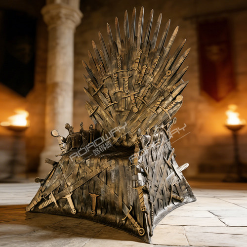 复古工业风KTV酒吧店面金属装饰权力的游戏 铁王座椅创意落地摆件 - 封面