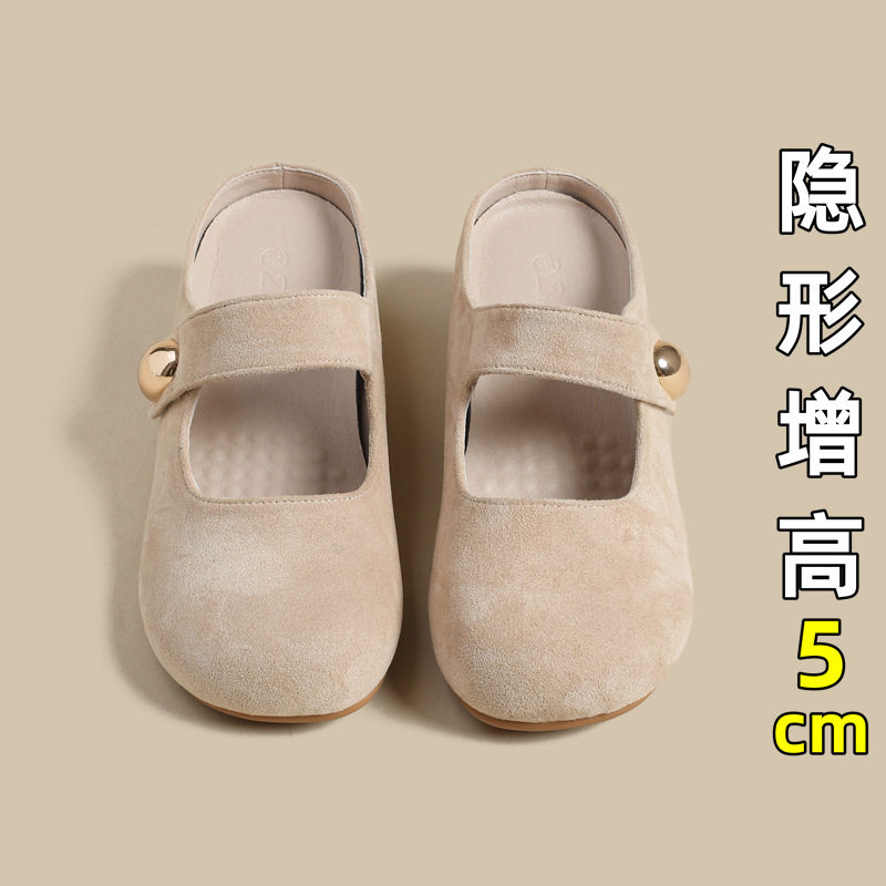 法式包头拖鞋女2026新款磨砂温柔分百搭气质内增高不累脚半拖单鞋
