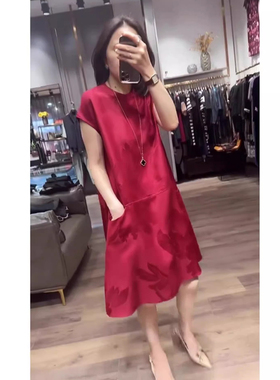 高端轻奢显瘦A版连衣裙2026新款大码女装胖mm国风改良红色旗袍裙
