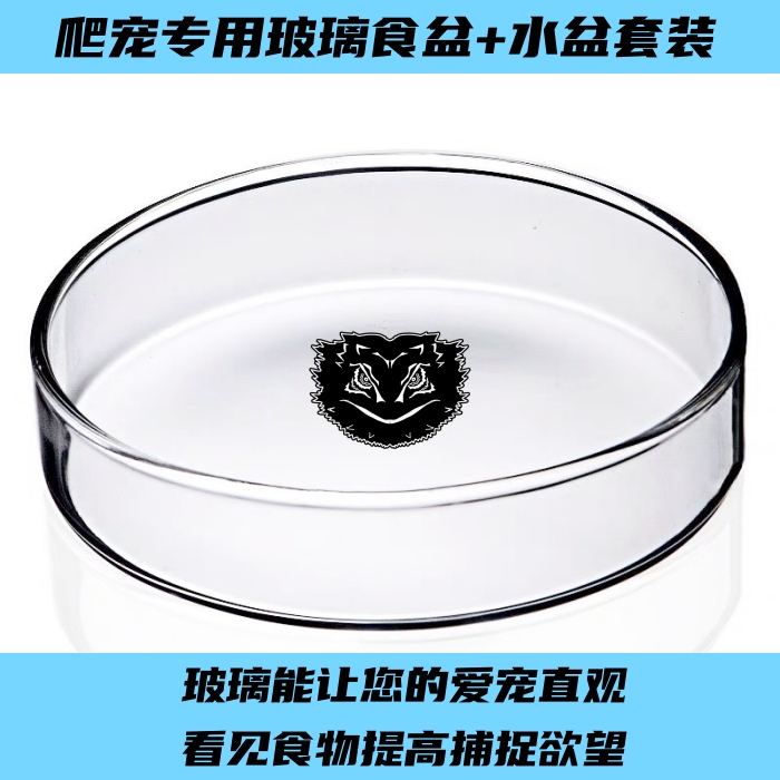 爬虫防逃脱玻璃食盆水盆防面包虫杜比亚饲料逃逸鬃狮专用喂食套装