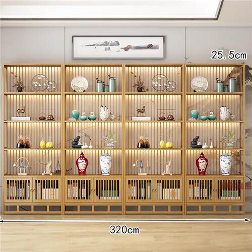茶叶置物架博古展示柜中式
